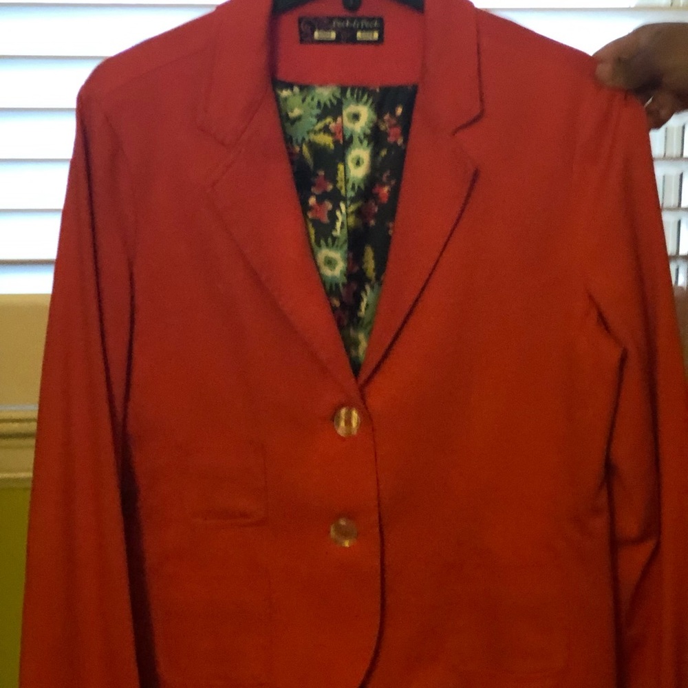 Orange 2 Button Waist High Jacket